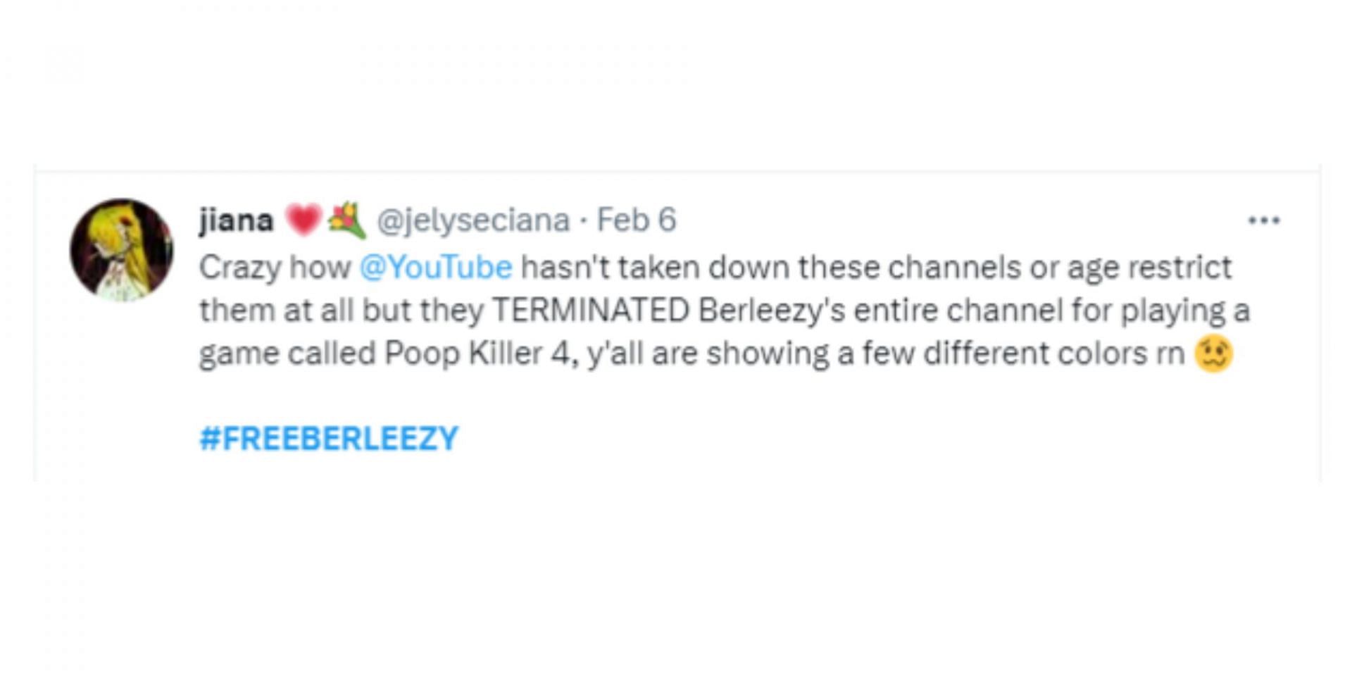 Fans react to Berleezy&#039;s account deletion (Image via Twitter/@jelyseciana) Fans react to Berleezy&#039;s account deletion (Image via Twitter/@xPlantFuckerx)