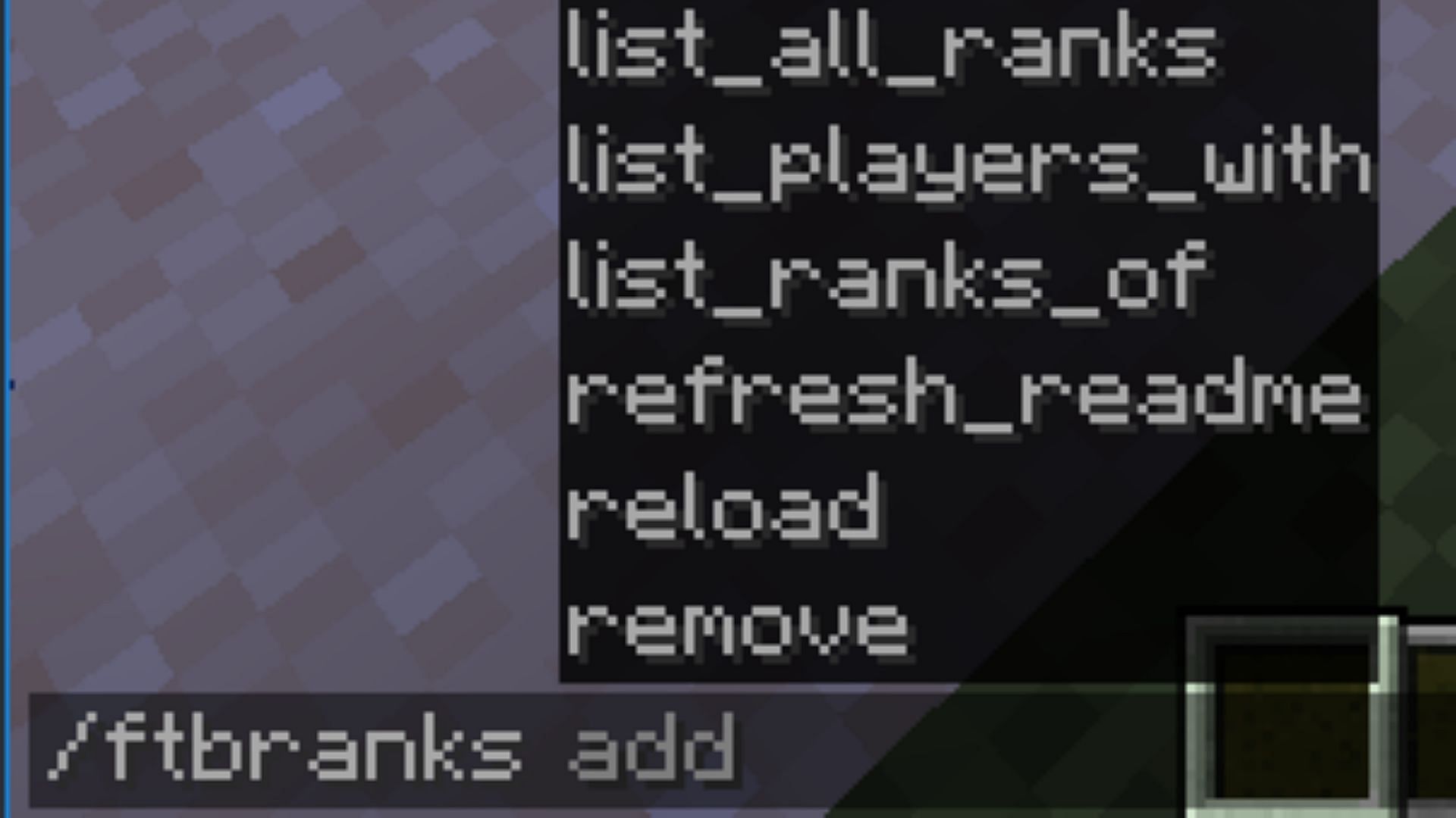 This mod adds different ranks that can be given to players in a Minecraft server (Image via CurseForge)