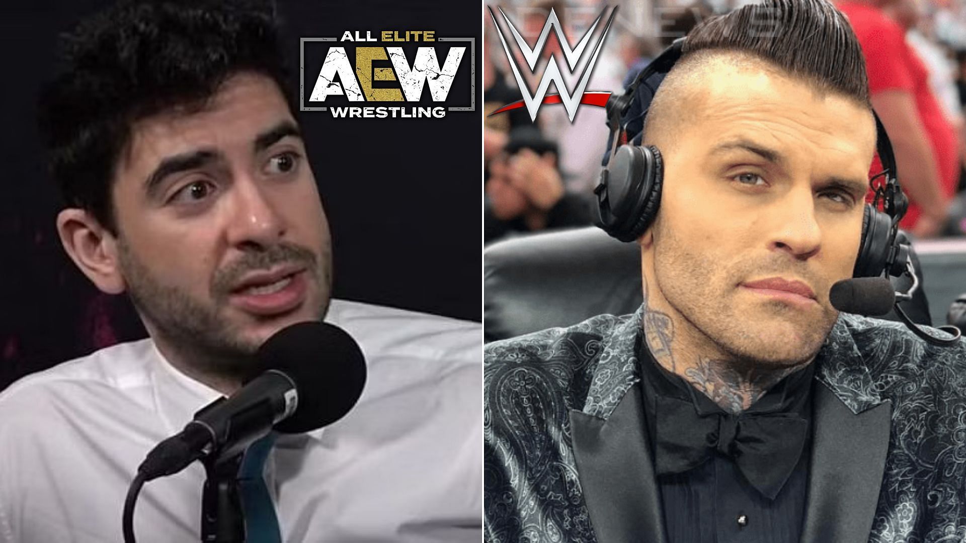 Tony Khan (left), Corey Graves (Right)