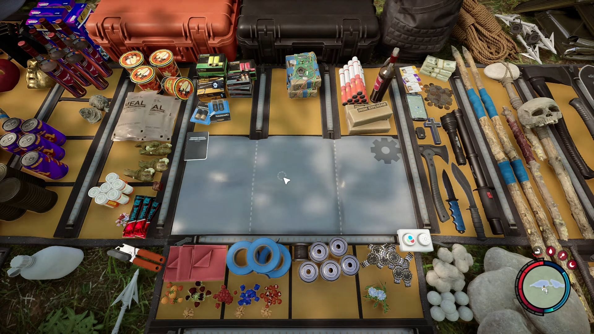 Sons of the Forest has the ability to let you trade items amongst teammates, but how is it done? (image via YouTube/ZaFrostPet)