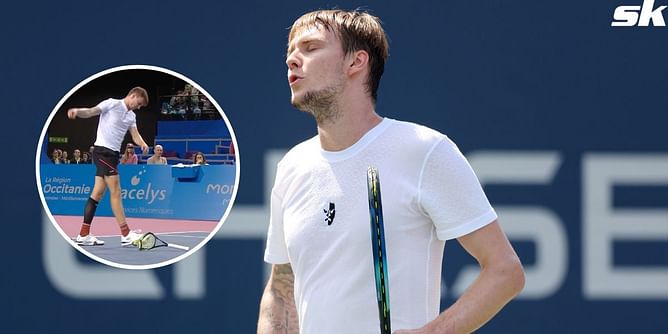 Watch: Alexander Bublik destroys 3 rackets in quick succession in a dramatic meltdown when facing match point at Open Sud de France