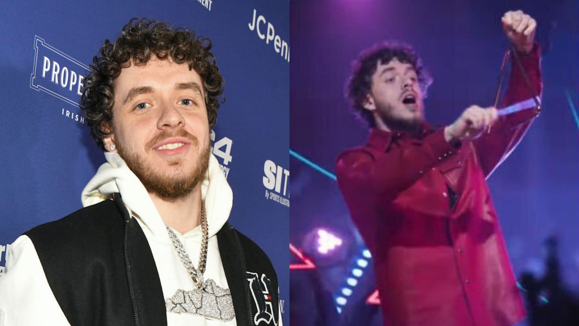 Jack Harlow. (Image via Rodin Eckenroth/Getty, @Seanlofficial/Twitter)