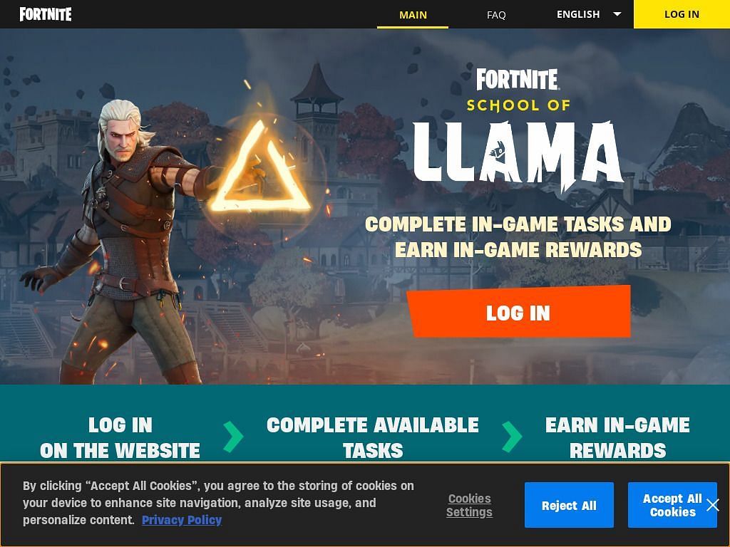 The first step towards completing challenges is visiting the website (Image via Epic Games)