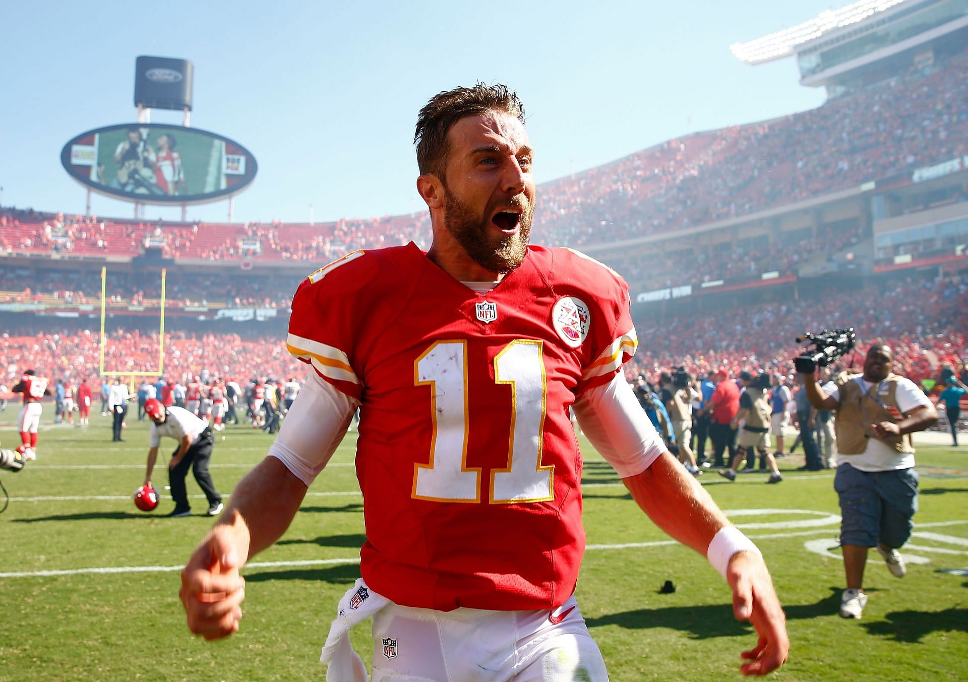 Alex Smith playing for the Kansas City Chiefs