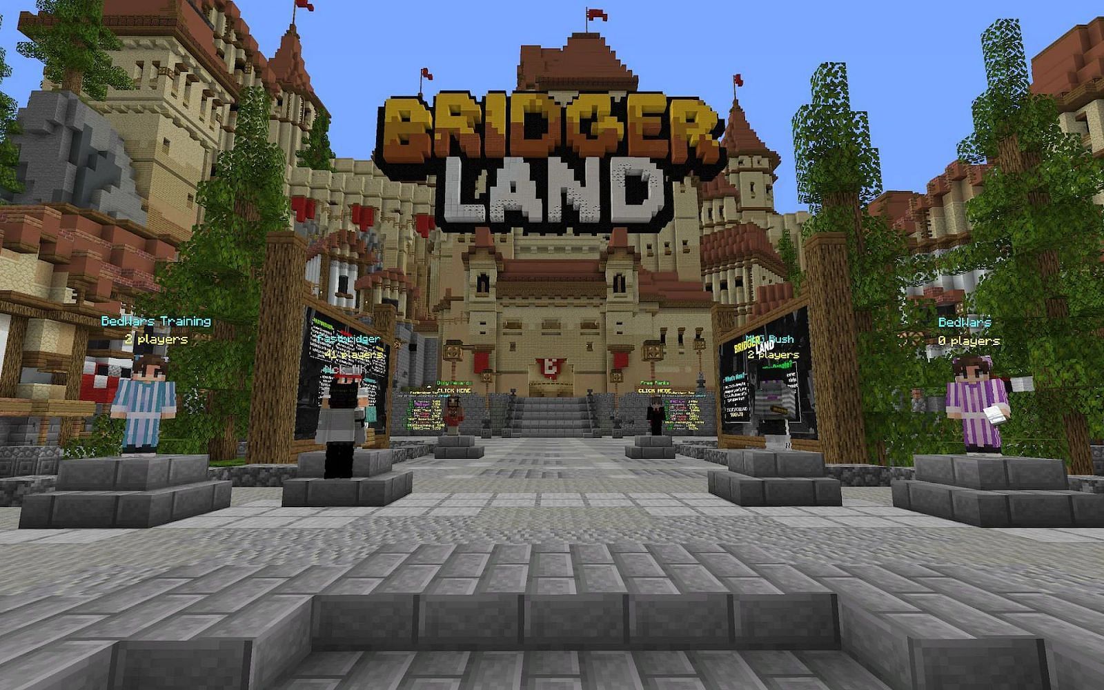 The lobby for Bridger Land&rsquo;s server (Image via Mojang)