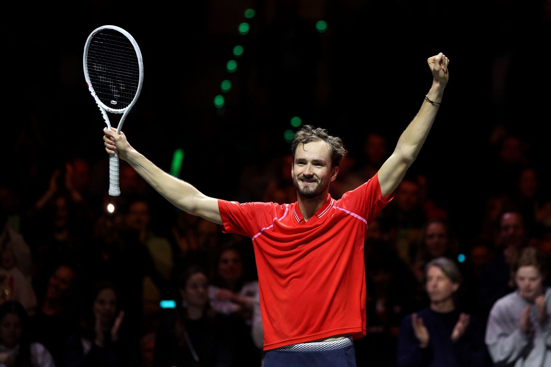 Daniil Medvedev in action at the ABN AMRO Open 2023.