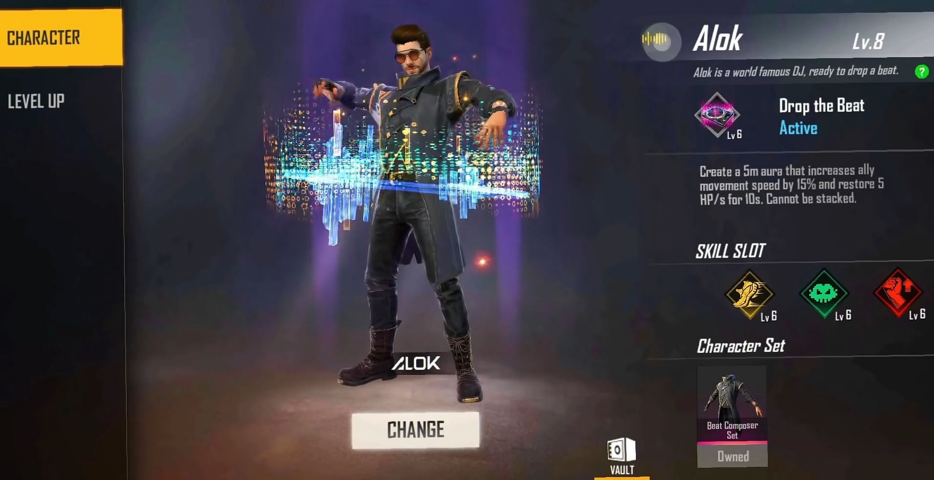 DJ Alok एक जबरदस्त कैरेक्टर है (Image by Garena)