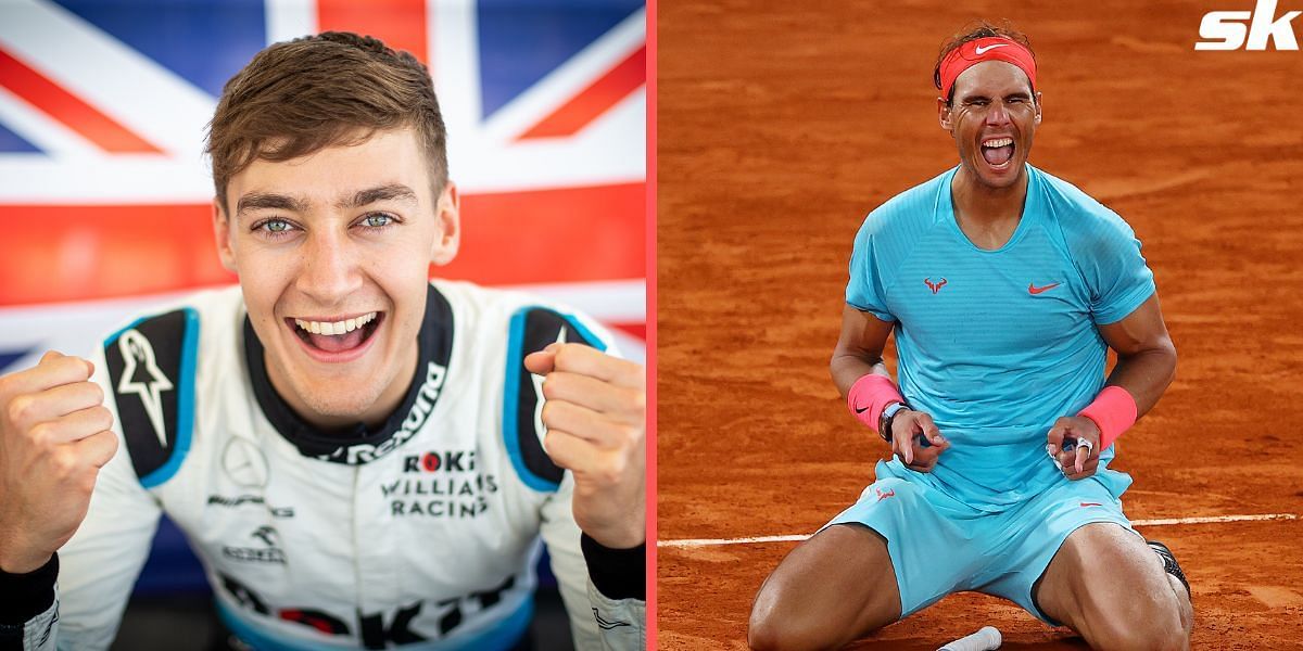 George Russell (L) and Rafael Nadal (R)