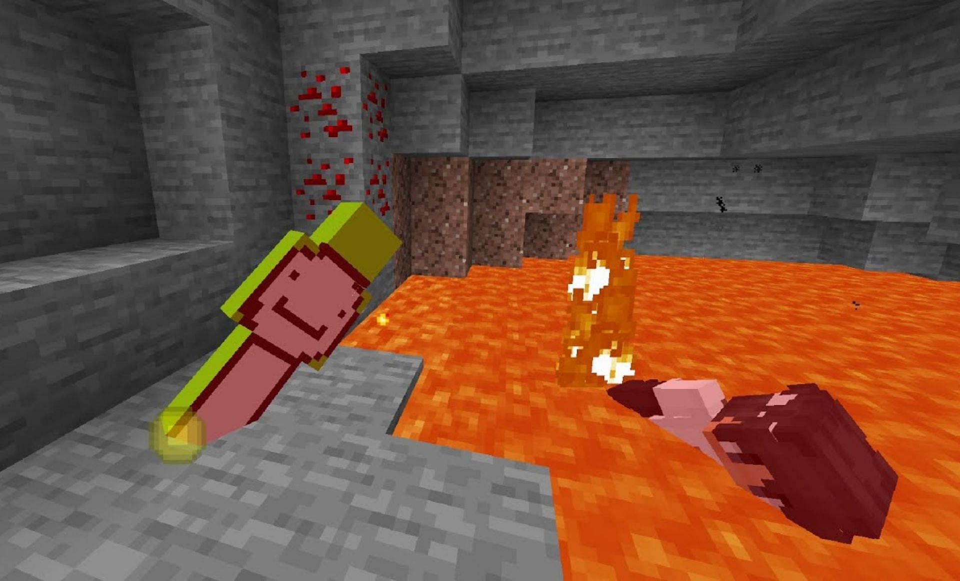 Minecraft damage underwent some changes (Image via Sapnap on YouTube)