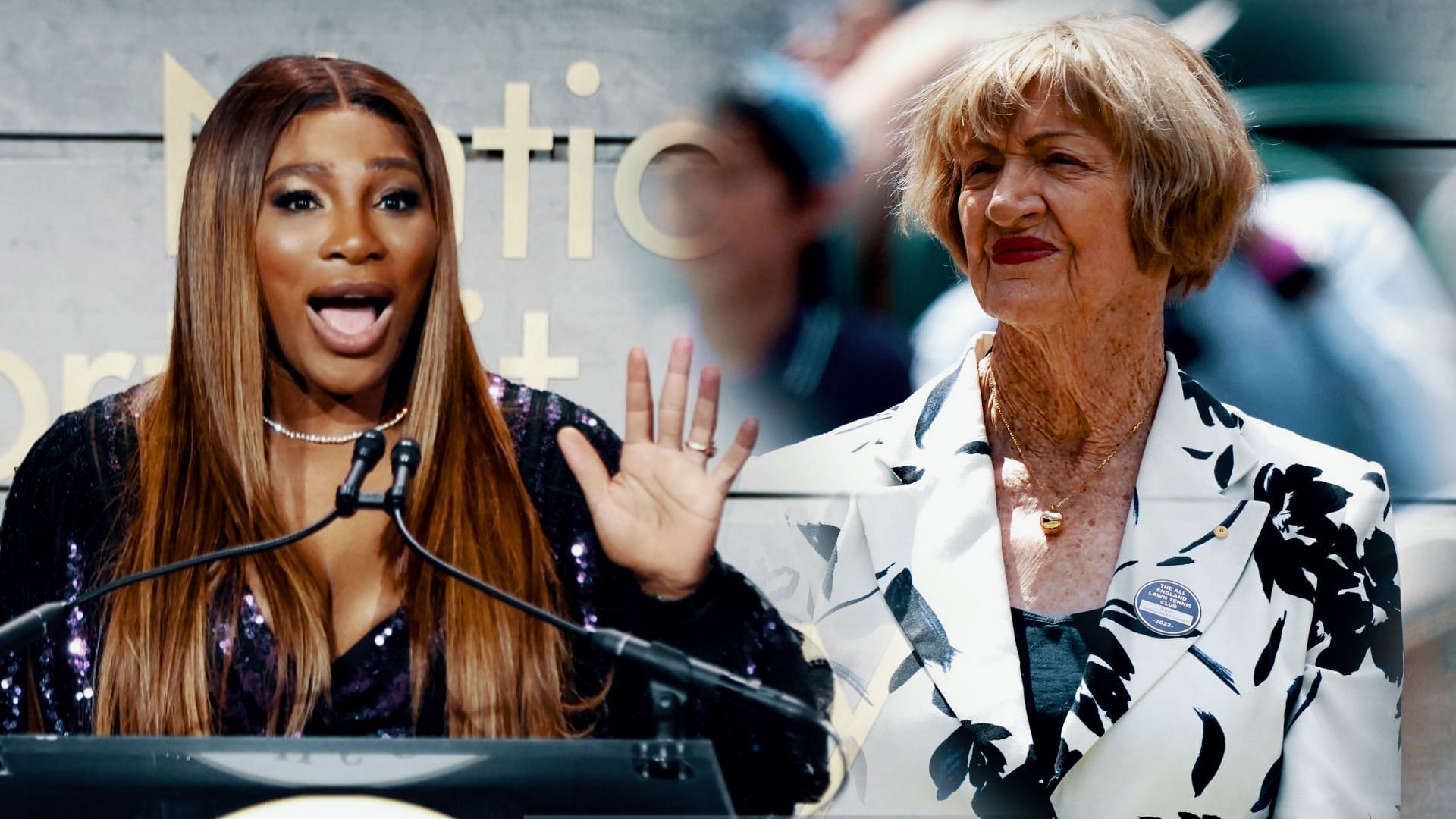 Serena Williams (L) and Margaret Court (R).