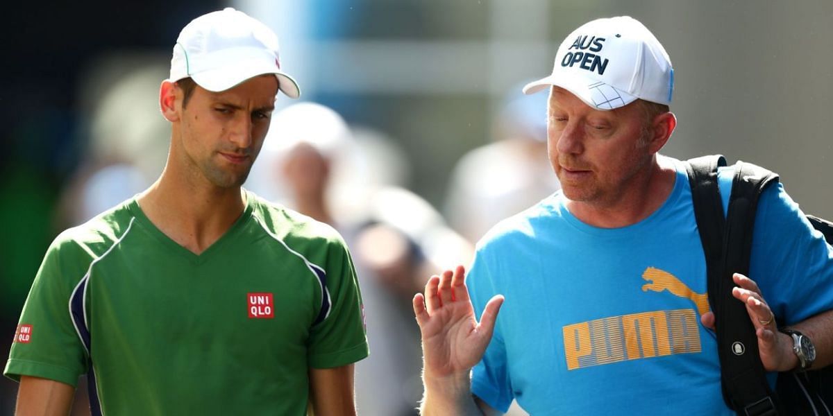 Novak Djokovic and Boris Becker pictured together.