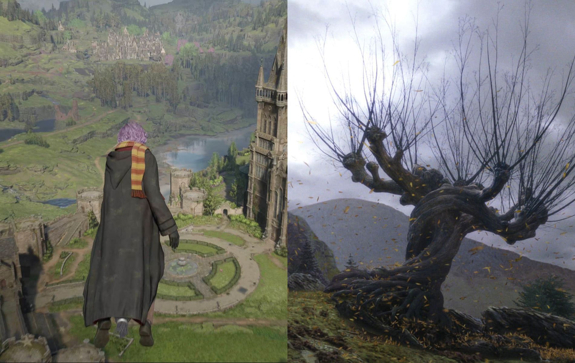 Hogwarts Legacy is set almost a hundred years before the Whomping Willow (Images via Hogwarts Legacy and Harry Potter and the Prisoner of Azkaban)