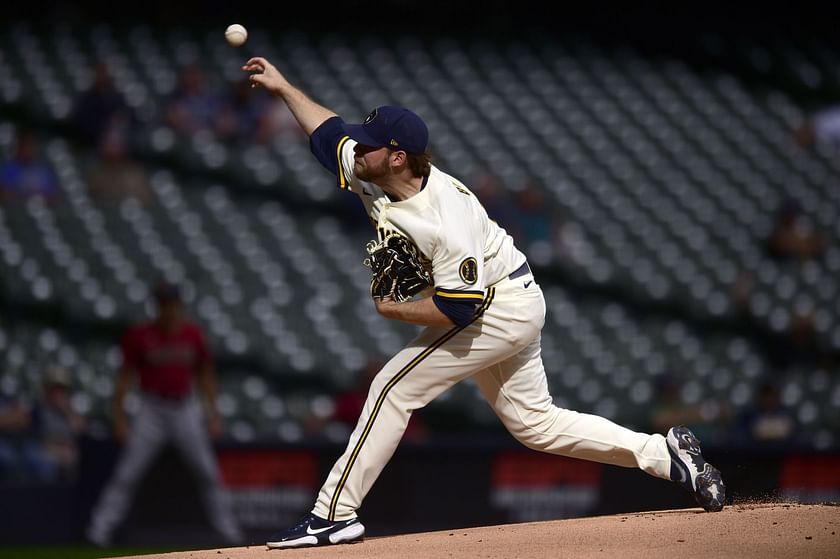 This is a 2021 photo of Corbin Burnes of the Milwaukee Brewers