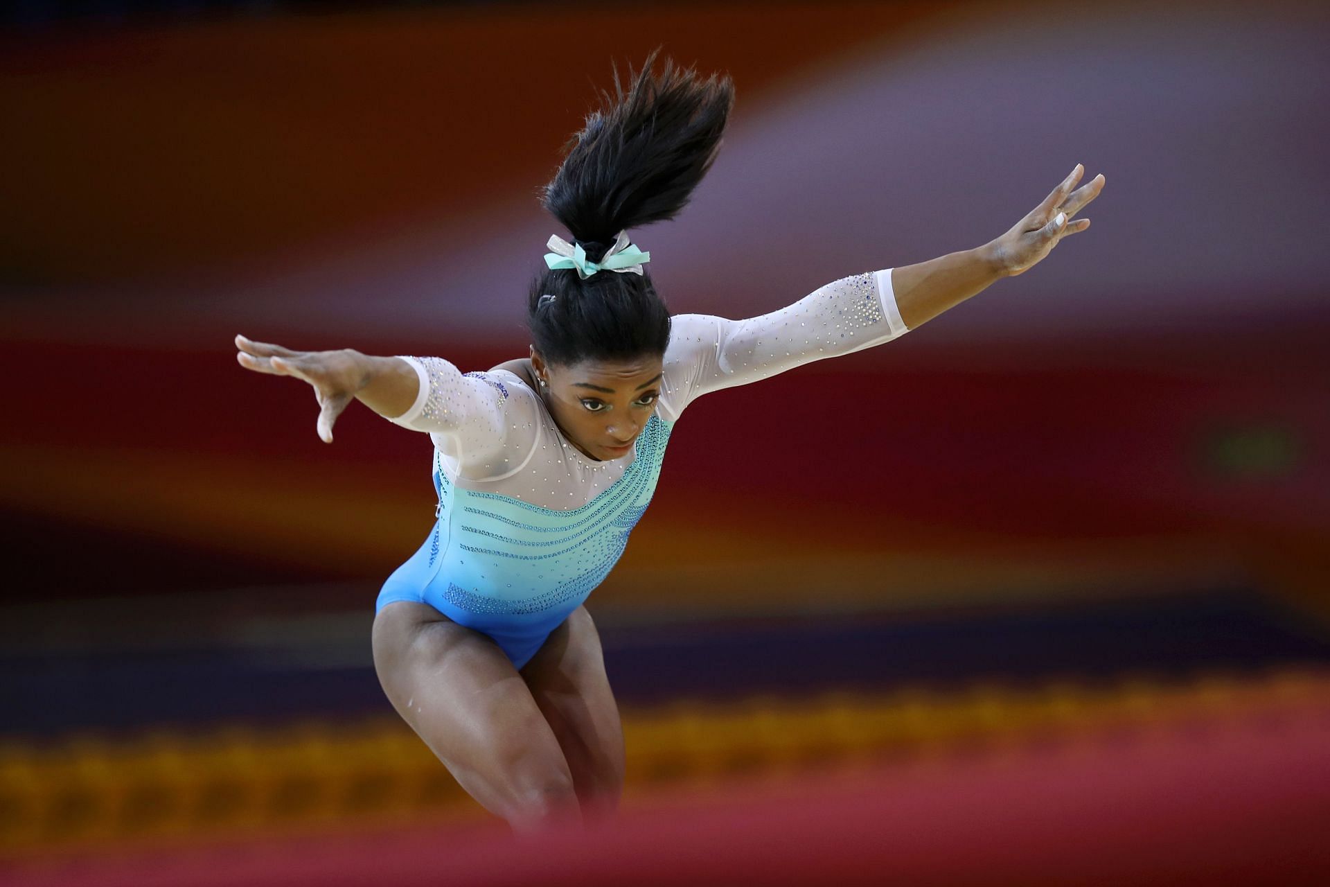 Biles at the 2018 FIG Artistic Gymnastics Championships