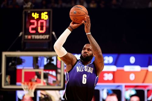 James suffered a hand injury in the 2023 NBA All-Star Game (Image via Getty Images)