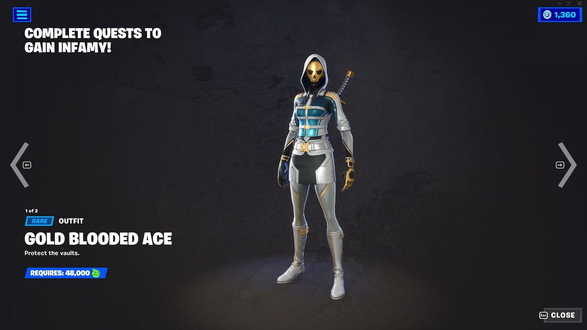 The skin is available for a limited time through the Most Wanted event (Image via Epic Games)