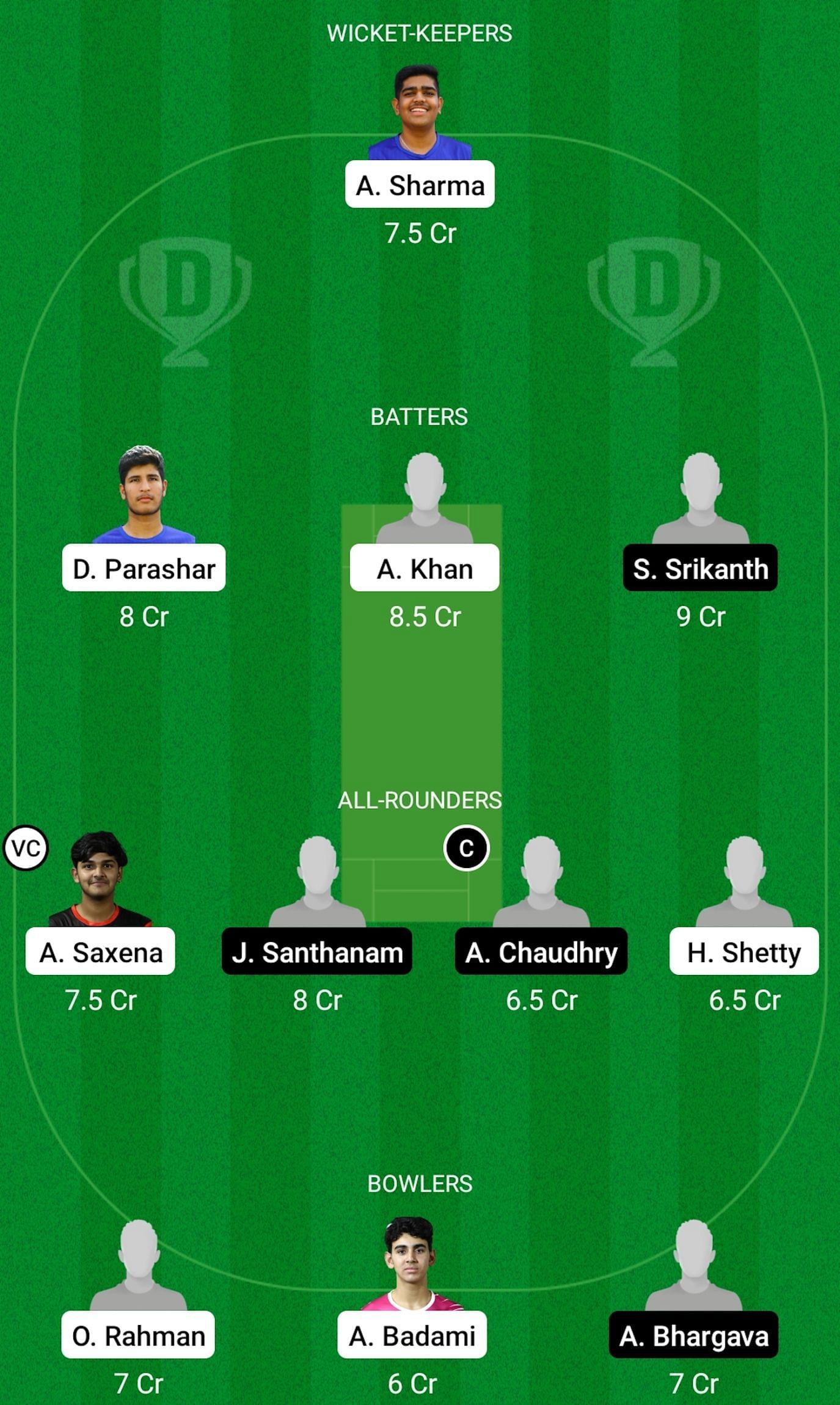 UAE U19 vs SIN U19 Dream11 Prediction Team Today, Grand League