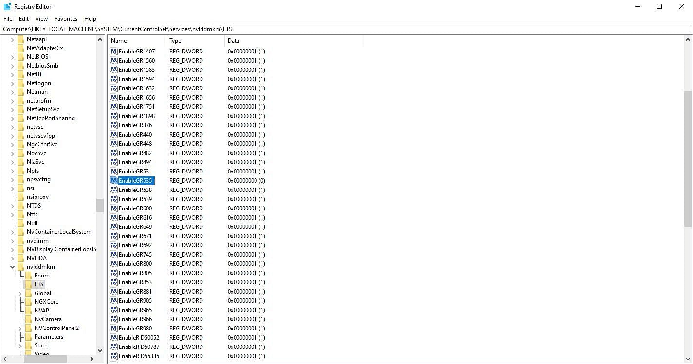 Editing Registry in Windows 10 (Image via Microsoft)