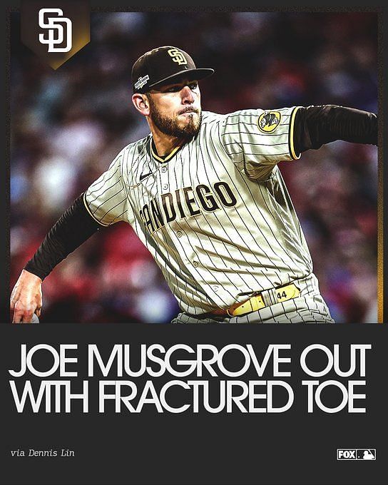 Joe Musgrove injury: Padres starter fractures toe in weight room