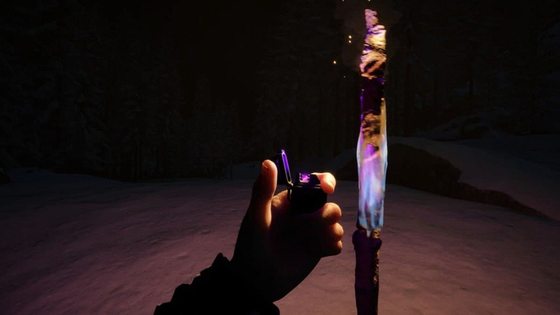 Crafting a Torch requires one Stick and one Cloth in Sons of the Forest (Image via Endnight Games)