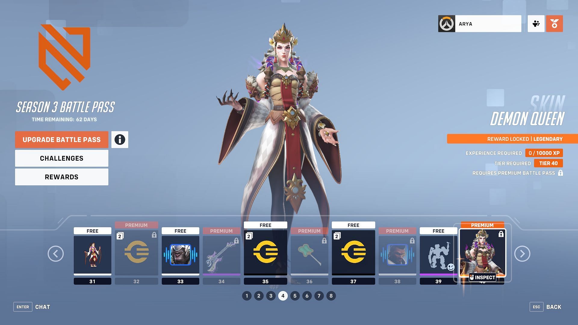 Legendary Demon Queen Moira Skin (Image via Blizzard)