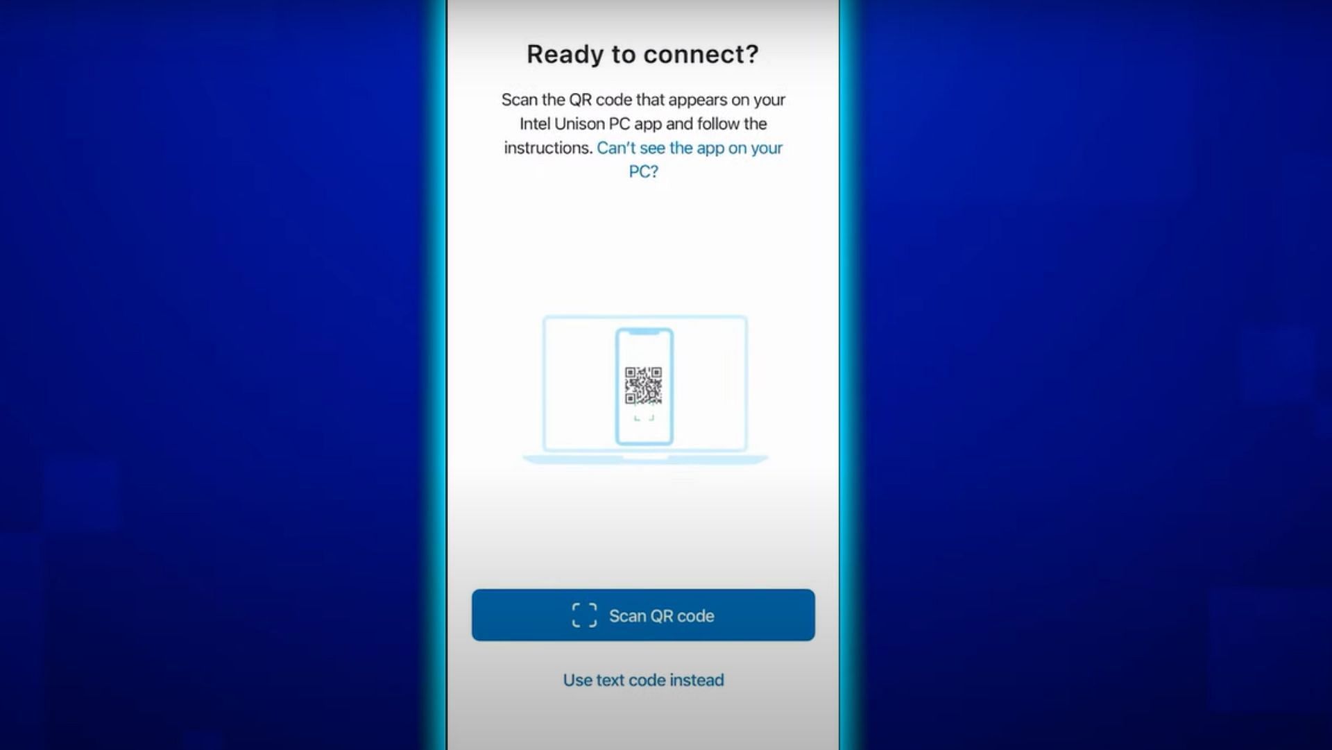 QR code provided upon installation (Image via Intel Newsroom/YouTube)