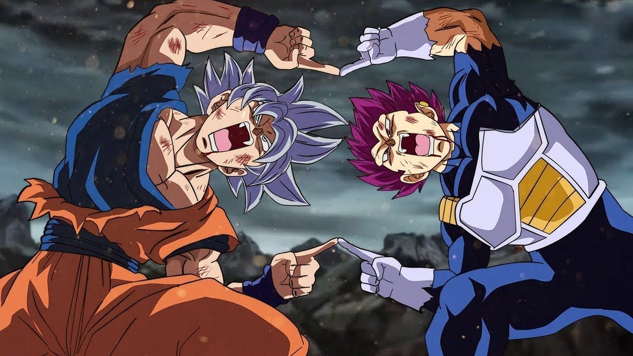Ultra Instinct Goku fusing with Ultra Ego Vegeta (Image via Youtube@Hakai | English)