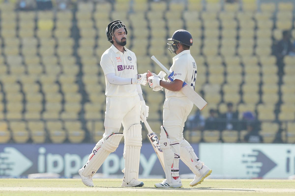 KL Rahul [left] was dismissed for 20 on Day 1