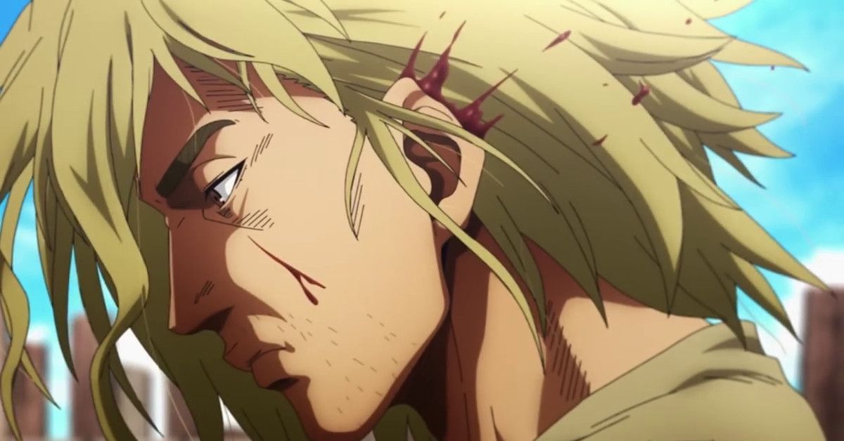 Thorfinn getting his ear sliced off in Vinland Saga season 2 (Image via MAPPA)