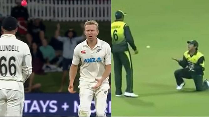 [Watch] New Zealand's Scott Kuggeleijn and Tom Blundell recreate Saeed Ajmal and Shoaib Malik's missed catch in NZ vs ENG 2023 Test