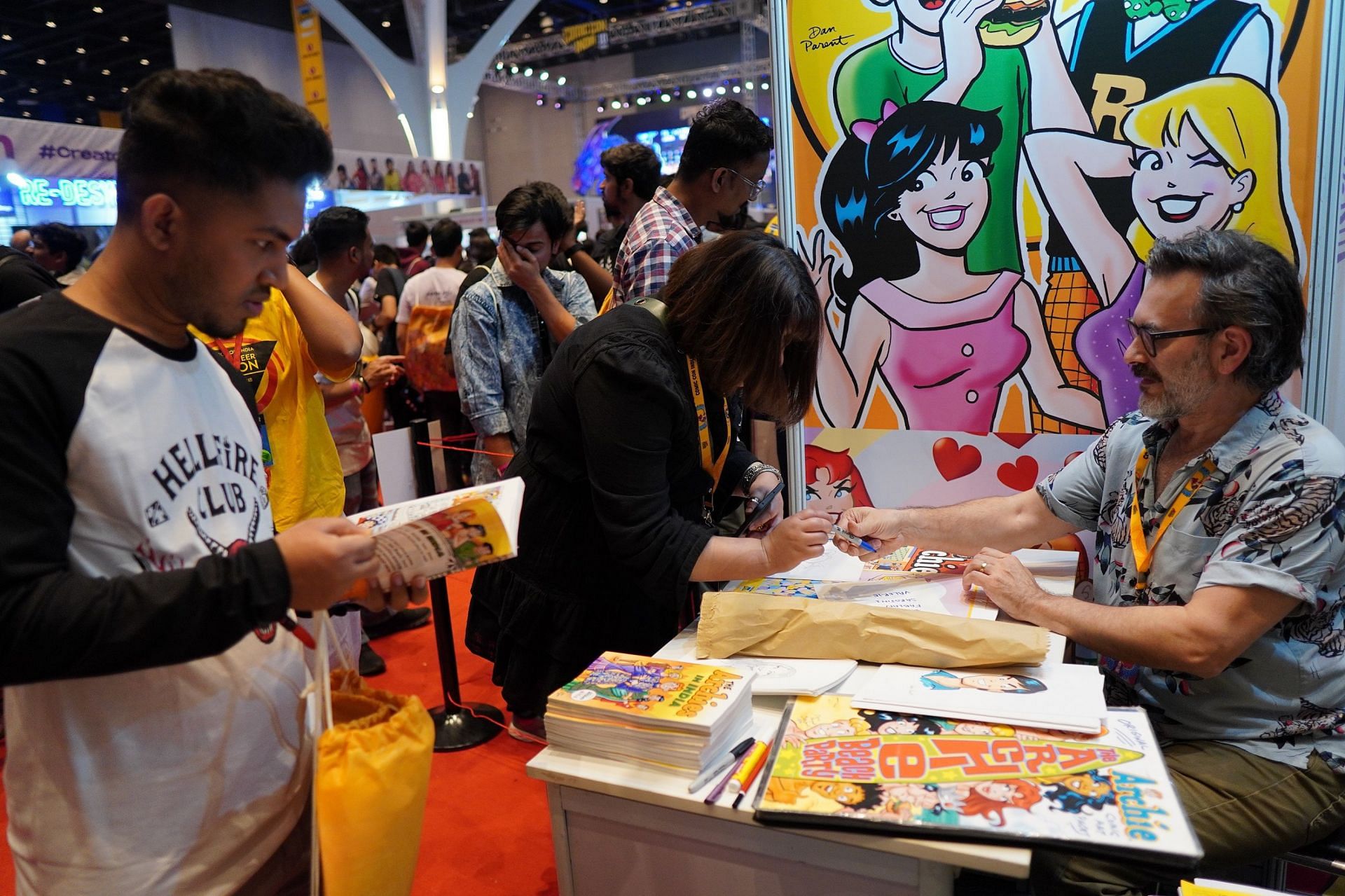 Dan Parent at his creator stall at Mumbai Comic Con 2023 (Image via Comic Con India)