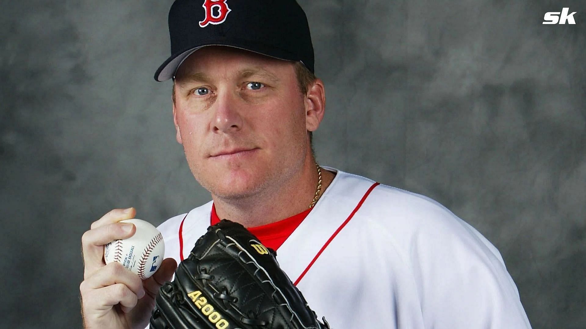 Curt Schilling of the Boston Red Sox (Photo by Jed Jacobsohn/Getty Images)