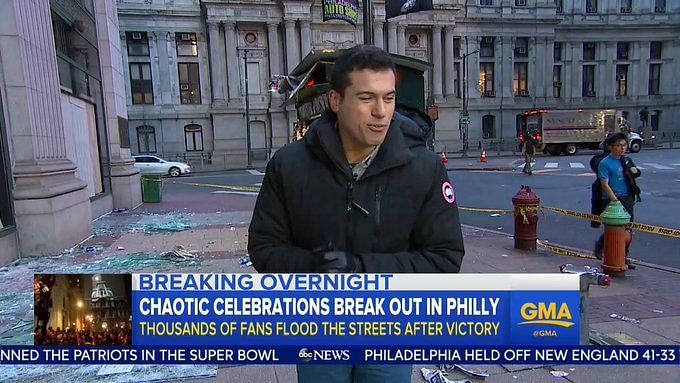 Eagles fans flood Philly streets after Super Bowl loss