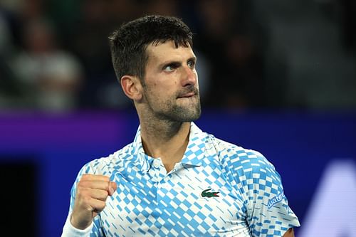 Novak Djokovic during the 2023 Australian Open