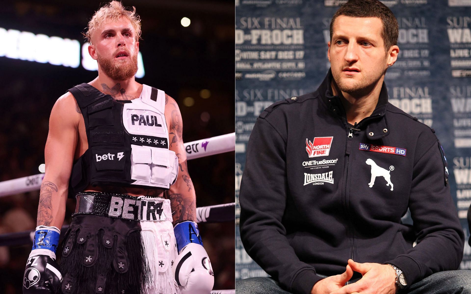 Jake Paul (L), and Carl Froch (R).