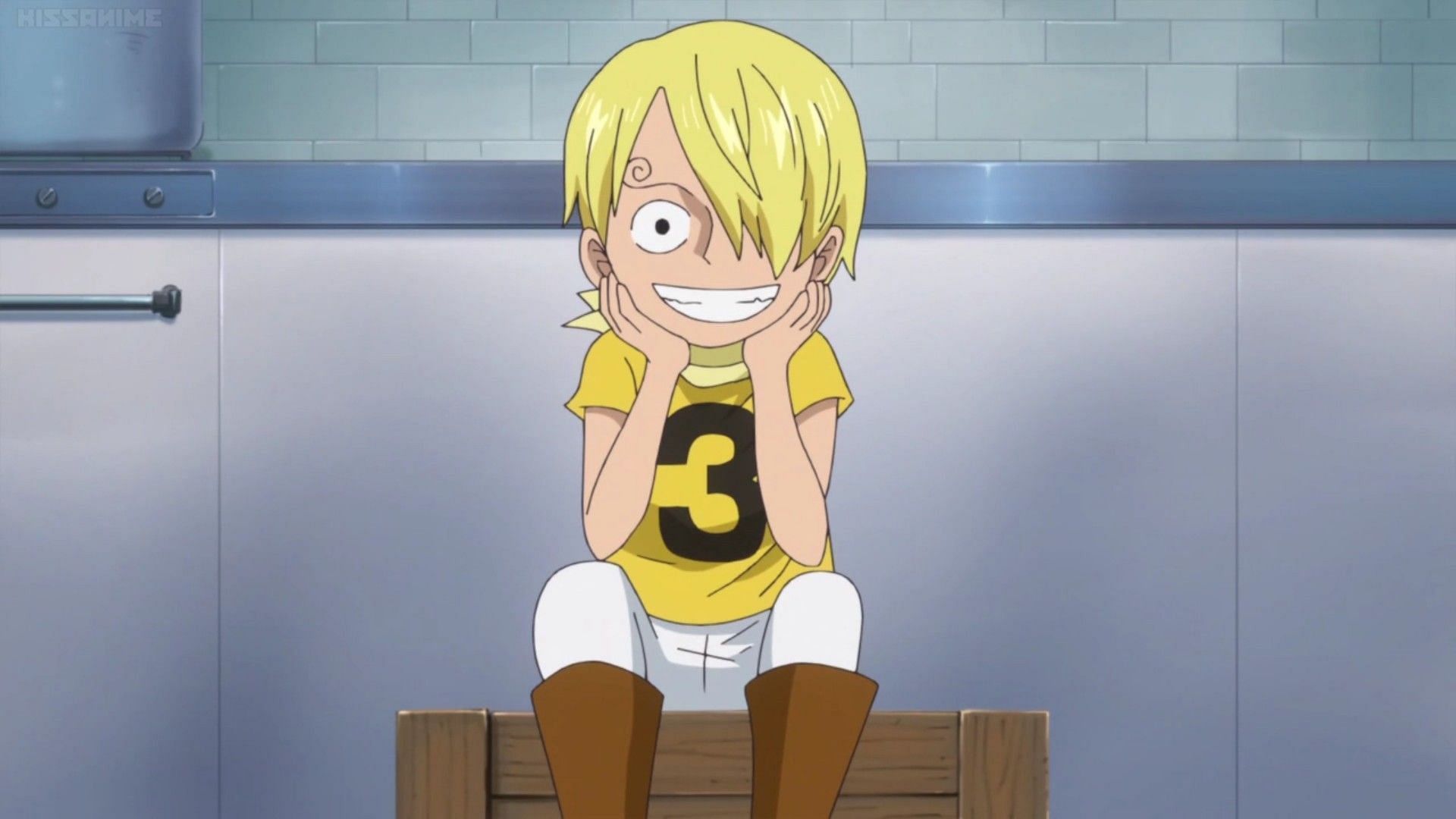 Sanji seen as a child while living in the Germa Kingdom (Image via Toei Animation)