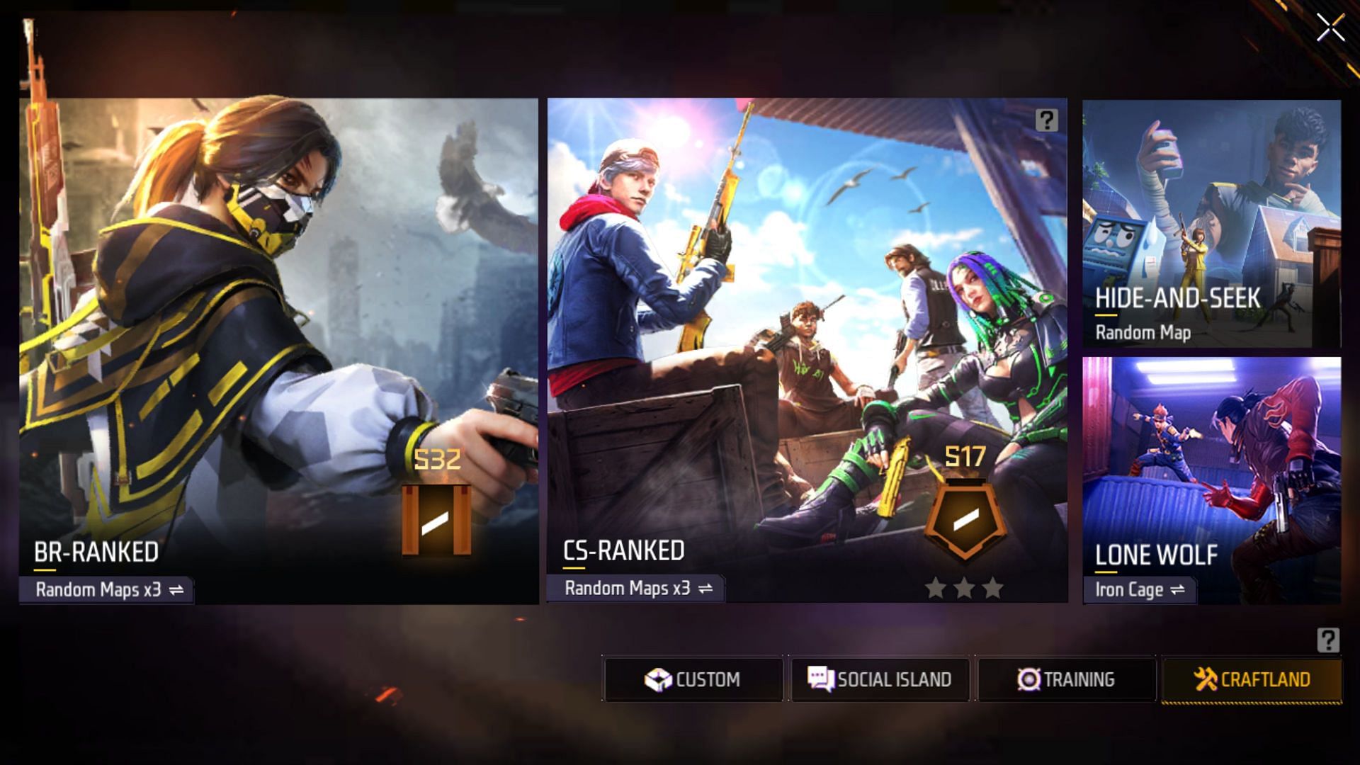 Play the required mode to pile up the playtime (Image via Garena)