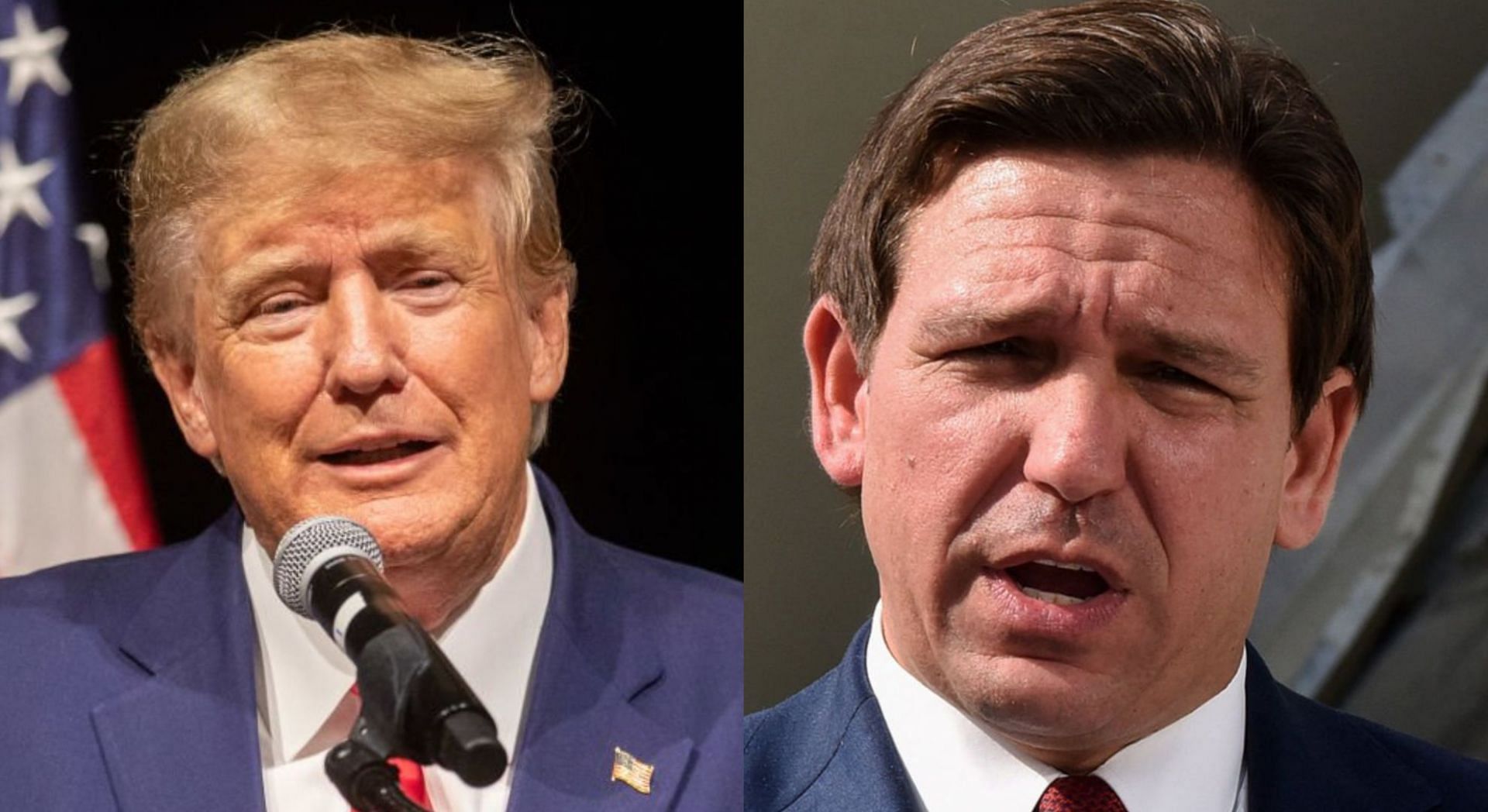 Donald Trump shared a social media post accusing Ron DeSantis of drinking with high school girls as a teacher (Image via Getty Images)