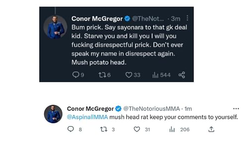 Conor McGregor's tweets [via @TheNotoriousMMA]