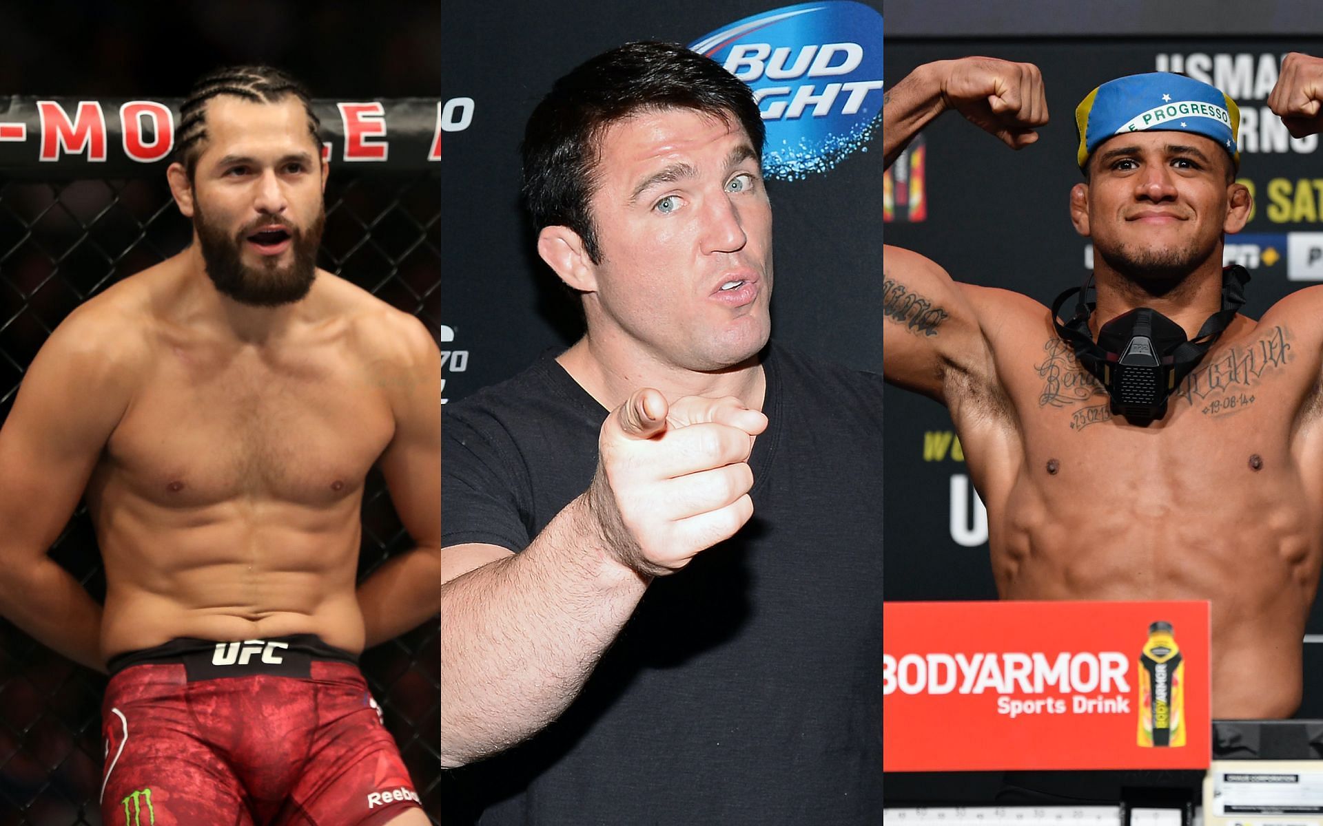 From the left- Jorge Masvidal, Chael Sonnen and Gilbert Burns [Image Courtesy: Getty Images]