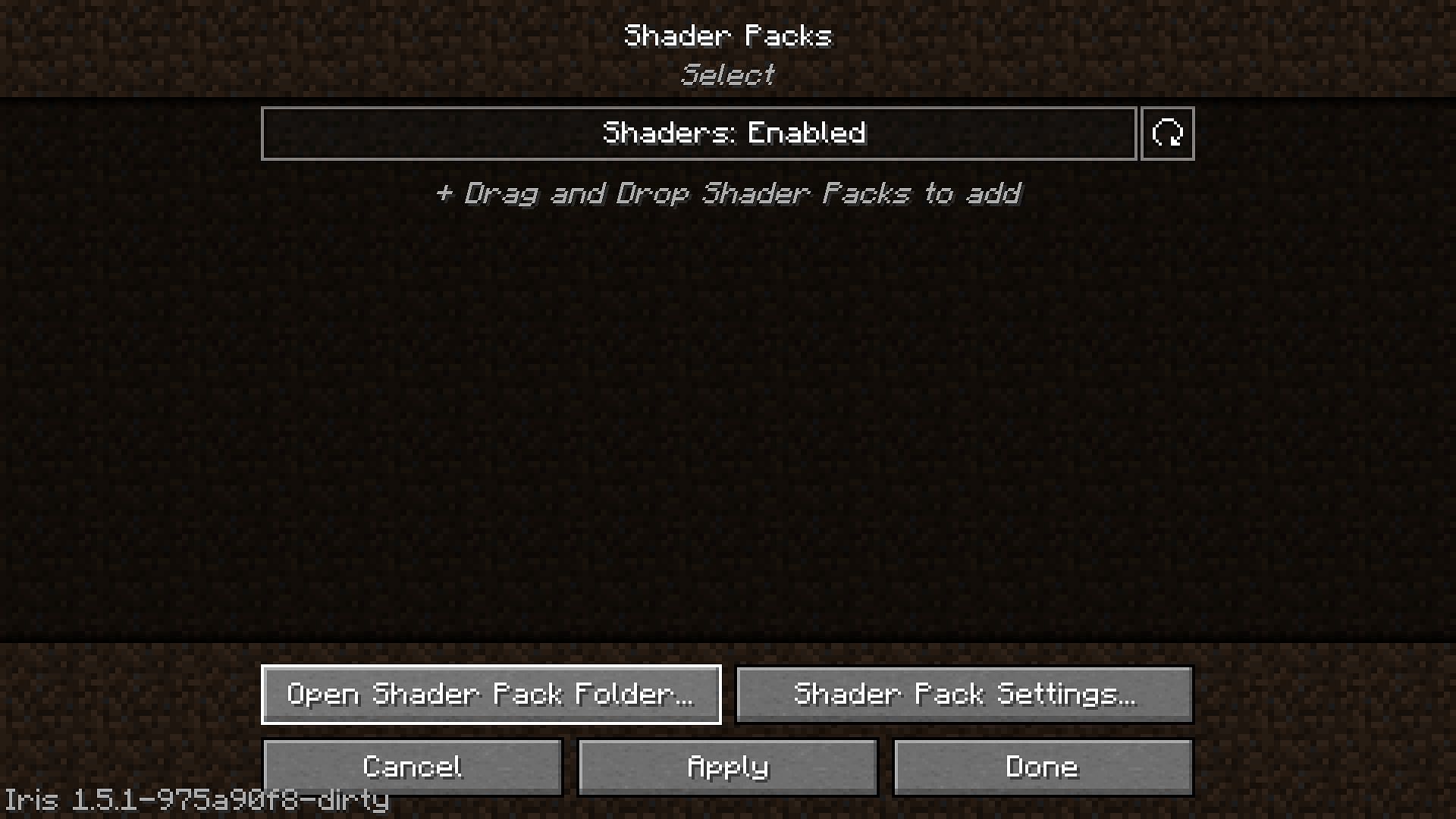 Shader settings (Image via Mojang)