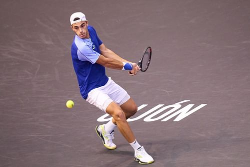 Francisco Cerundolo in action at the Gijon Open