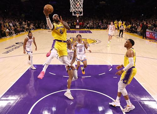 OKC Thunder vs. LA Lakers: LeBron James drives