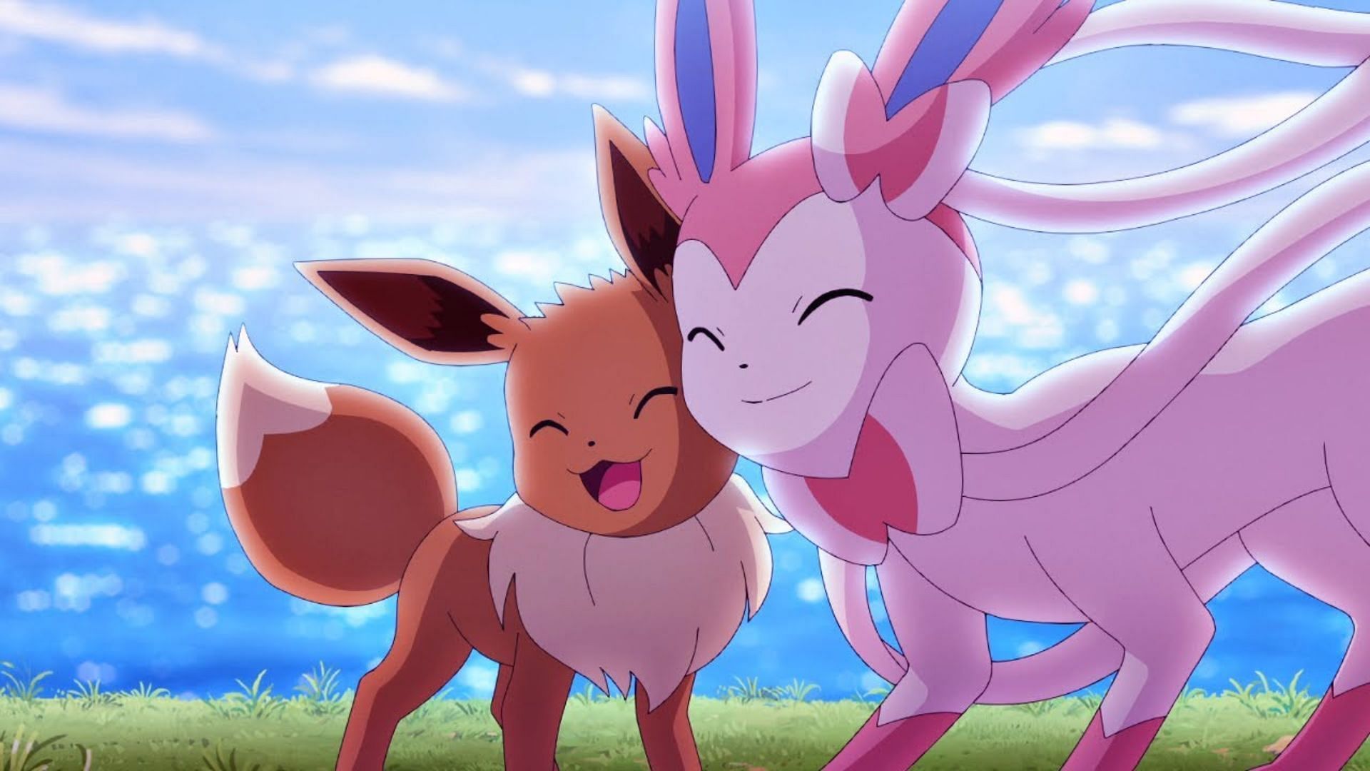 Eevee and Sylveon in the anime. (Image via The Pokemon Company)