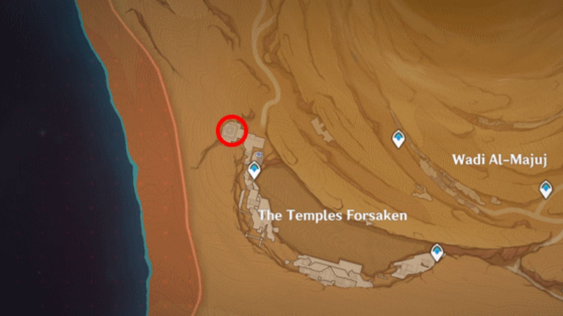 Find the last three puzzles inside Temple Forsaken (Image via HoYoverse)