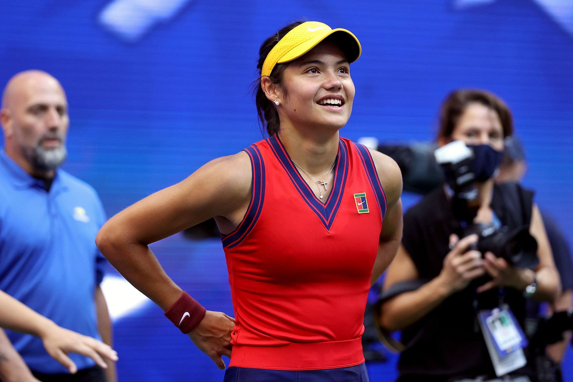 Raducanu after her title win at the 2021 US Open