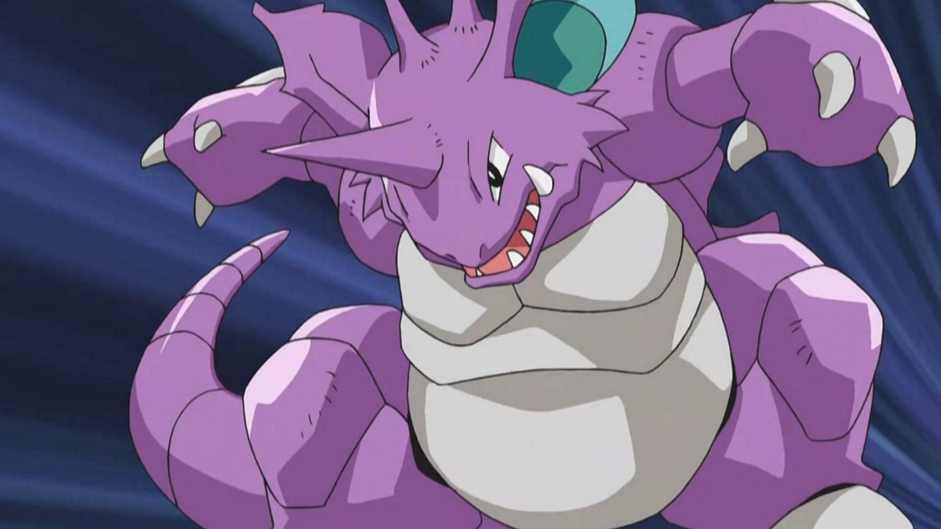 Nidoking as he appears in the anime (Image via The Pokemon Company)