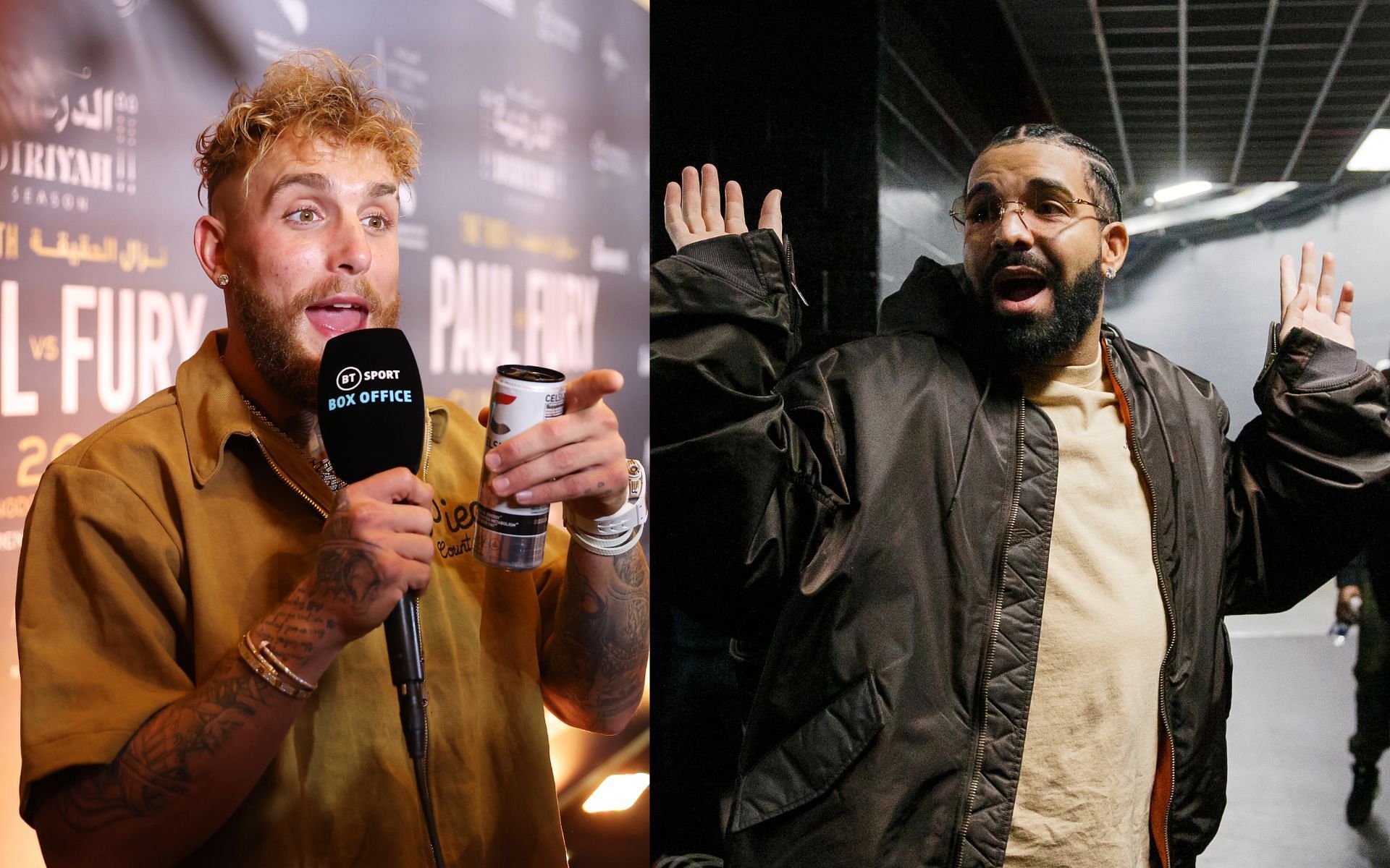 Jake Paul (left) and Drake (right). [via Getty Images]
