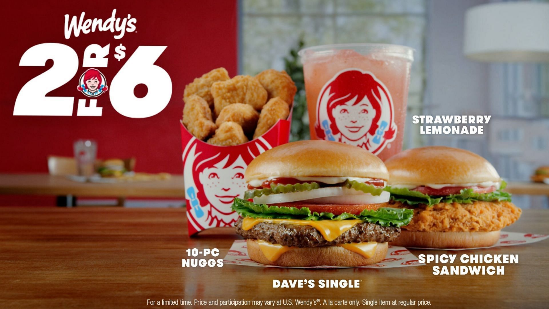 The 2 for $6 value deal is available under the Meal Deals section on the chain&#039;s app and website (Image via Wendy&#039;s)