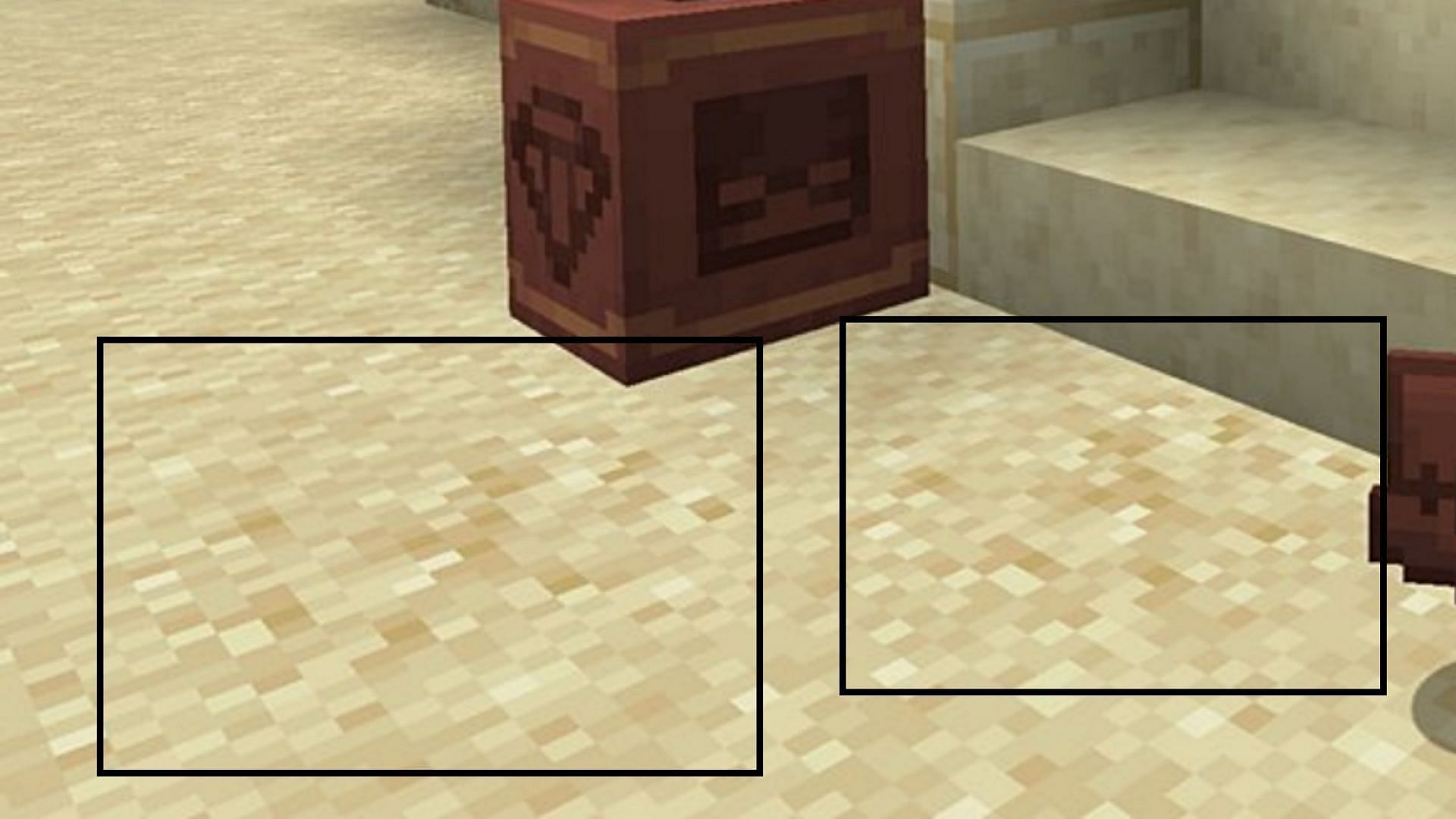 The new suspicious sand blocks will look extremely similar to regular variants but might have a different texture in the Minecraft 1.20 update (Image via Sportskeeda)